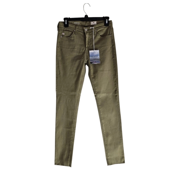 Ag Adriano Goldschmied Legging Ankle Super Skinny Olive Green Jeans 25 NWT - Picture 1 of 10